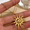 1 Stück Vintage Sonnen Totem Anhänger Halskette Für Frauen Edelstahl Kette Halskette Täglichen Party Schmuck Geschenke