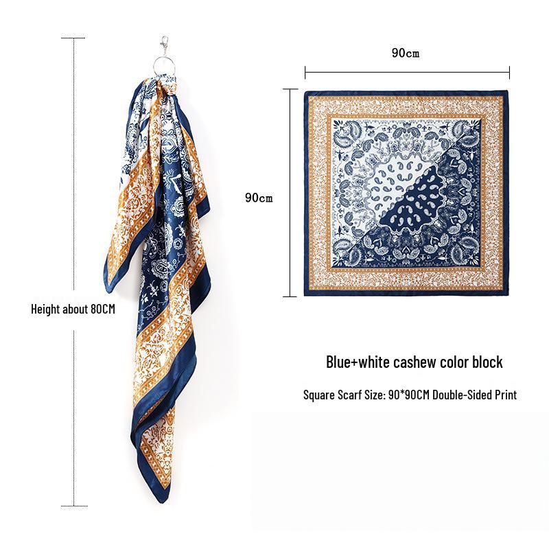 Retro Paisley Multi-use Silk Scarf: Large Square for Street Dance, Hip Hop, Neckerchief for Men & Women