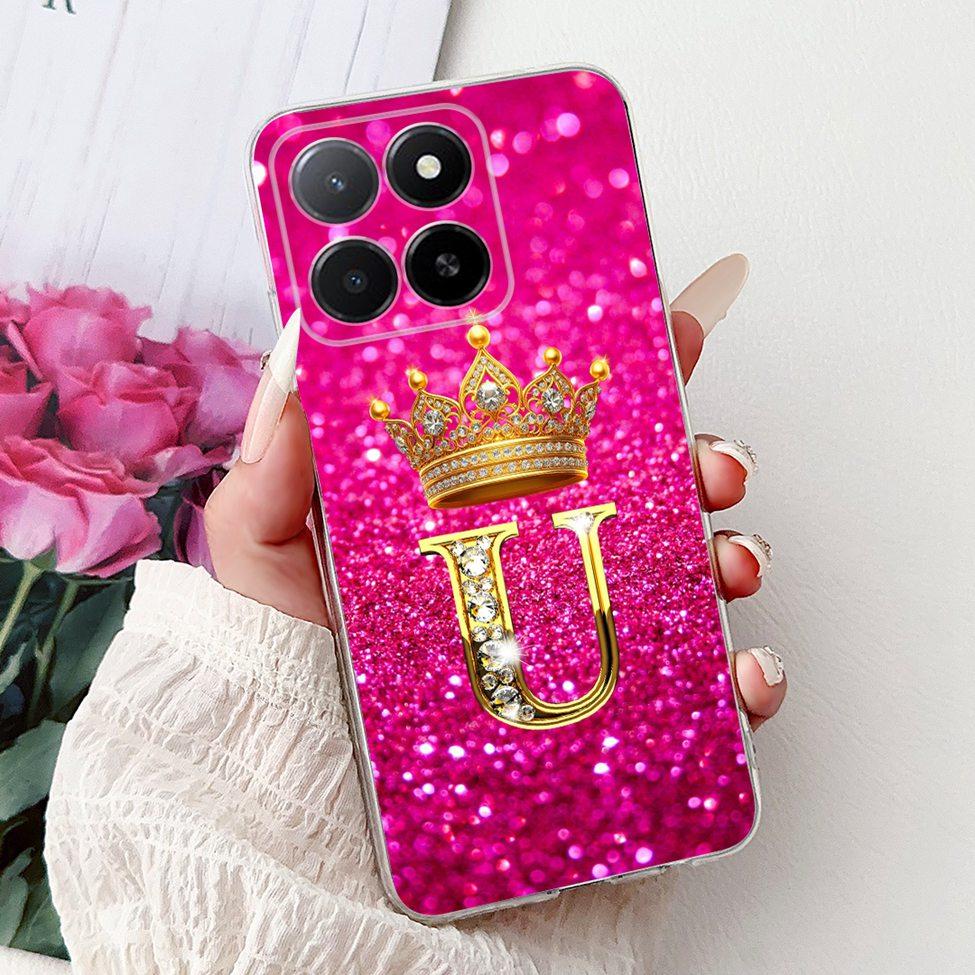 Clear For Honor X5b GFY-LX2 Case X5b Plus Fashion Luxury A-Z Letters Soft Back Cover For Honor X5b Plus Phone Case GFY-LX2P