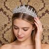 Corona de Pedrería Ligera Tocado Tiara Nupcial para Mujer con Pedrería Brillante Corona Ligera de Princesa para Novias