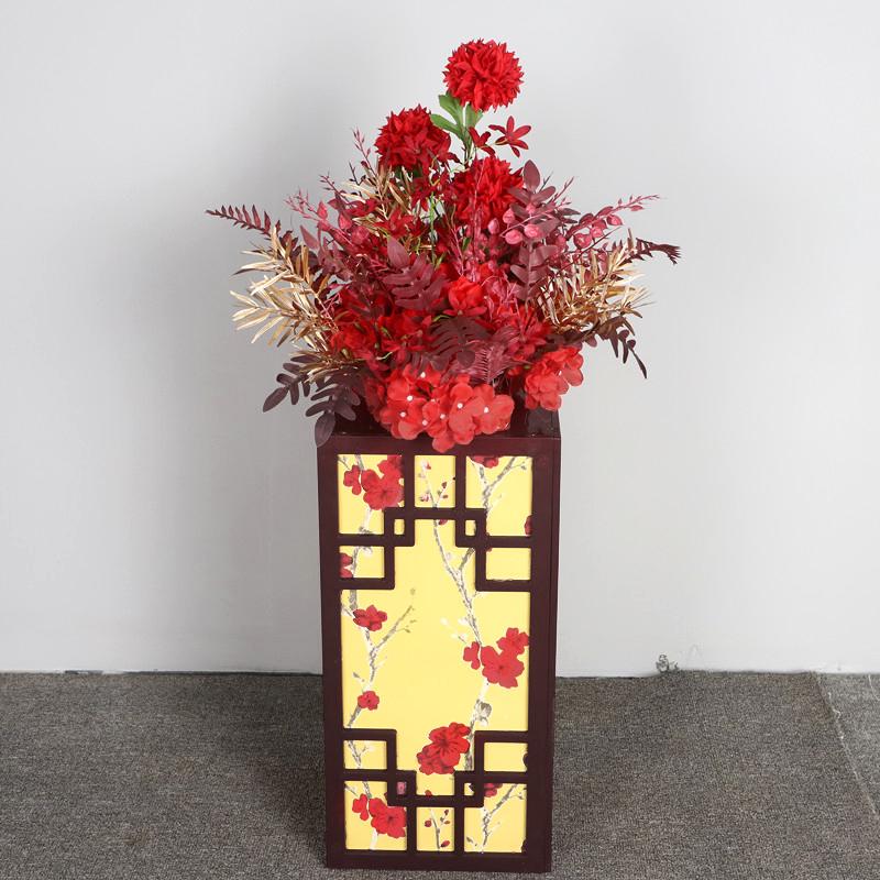 Chinese Wedding Kapok Flower Light Aisle Runner & Plum Blossom Pillar Centerpiece