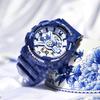 CASIO Men Liquid Crystal/Analog Dual Display Series Blue Watch GA-110BWP-2APFQ