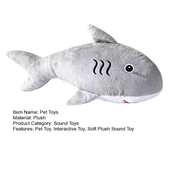 Pet Toys Built-in Sound Interactive Toy Plush Bite-Resistant Marine Animal Shape Chew Toy Cleaning Teeth Boredom Relief Toy
