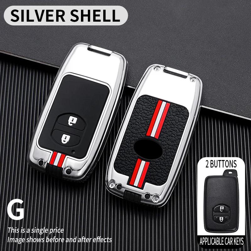 Metal Car Key Cover Fob Case Shell For Toyota Land Cruiser Prado Camry Crown Majesta Highlander Kluger Mark X Subaru Foreste Xv