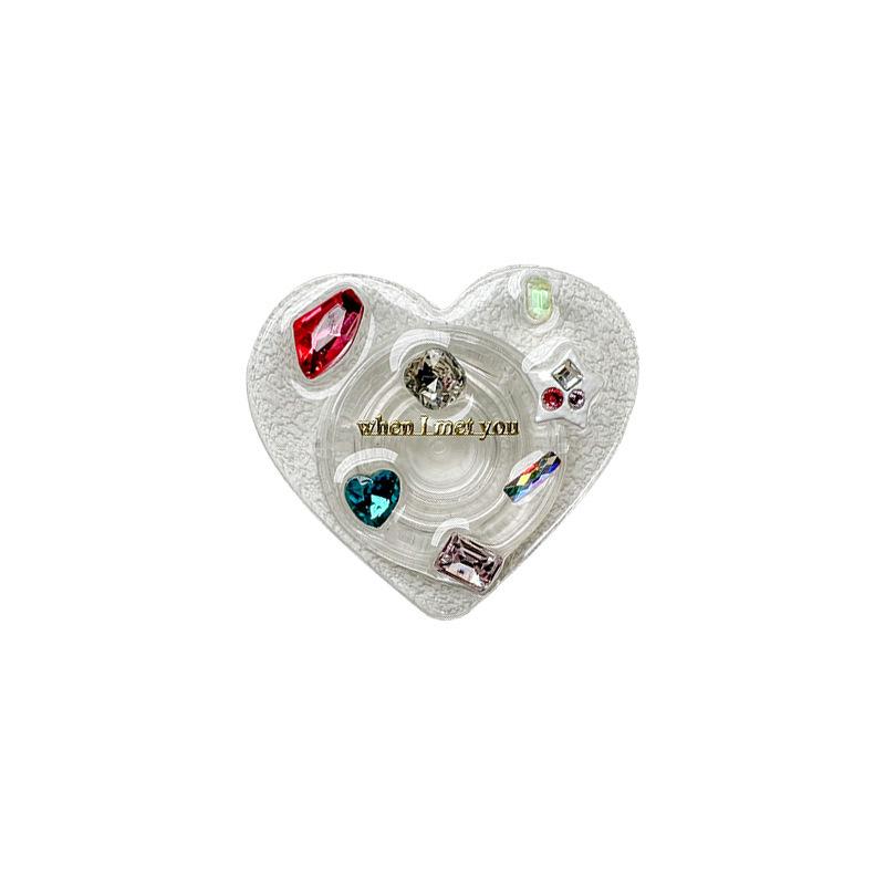 Mobile Phone Airbag Bracket Love Handmade Epoxy Love Rhinestone Gem Style Luxury Back Sticker Retractable Women'S Model