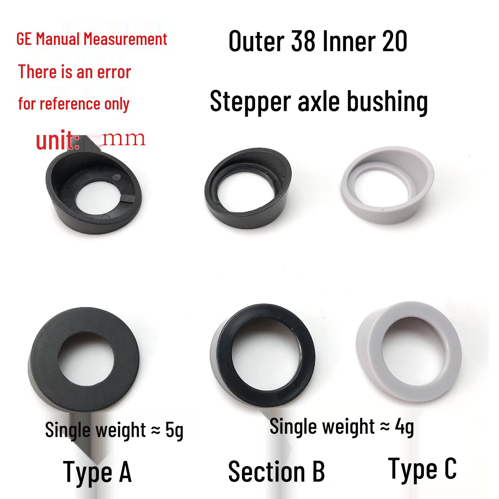 

Curved Plastic Bushing Sleeve for Fitness Equipment (38 Outer/20 Inner) Model C: Gray Thin Ring