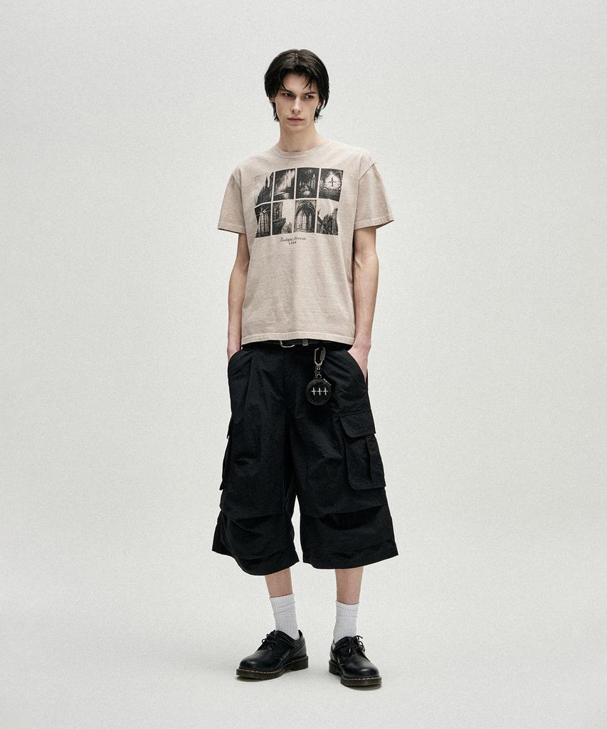 NOT4NERD Knee Tuck Parachute Cargo Bermuda Shorts - Black