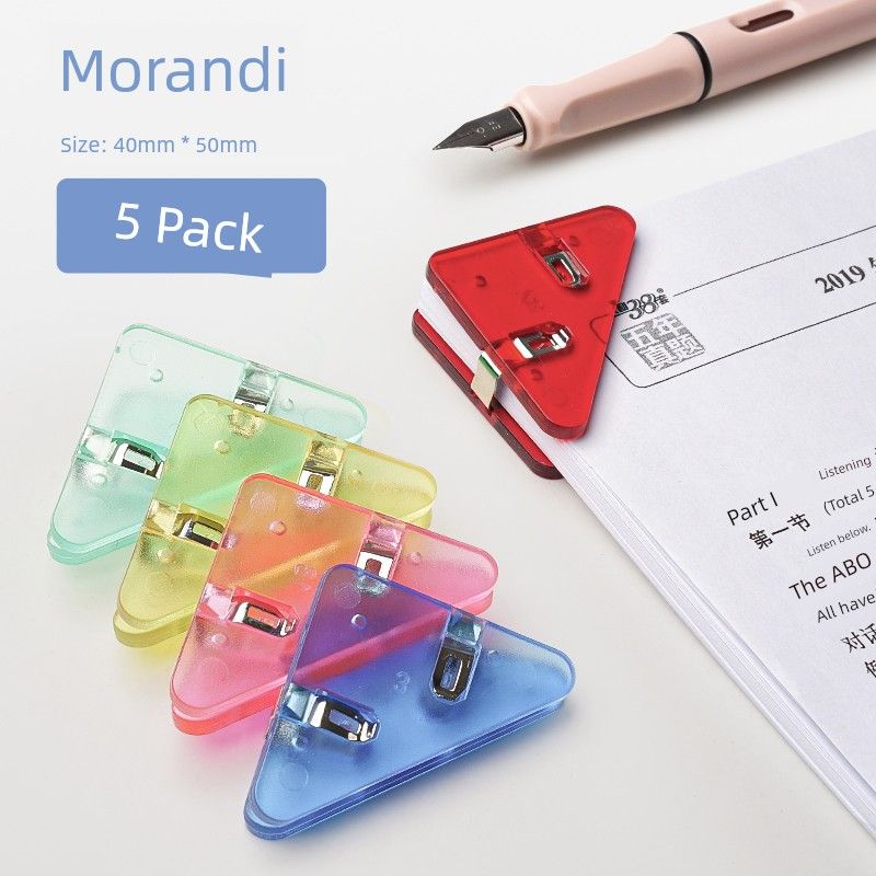 

Elementary School Student Organize Fantastic Physical Examination Invoice Triangle Clip [Thick Acrylic] Morandi/5 Pieces
