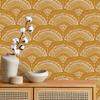 VEELIKE Wallpaper Stickers, Ginger Yellow, Bohemian Floral Pattern, Renovation Sheet, Cutting Sheet, Wall Sticker, 44.5 x 300cm, Heat-Resistant,