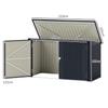 Steel Bin Shed for 3 Bins of 240L with 2 Doors and Lid, 233x105x118.5/133 Cm, Dark Grey