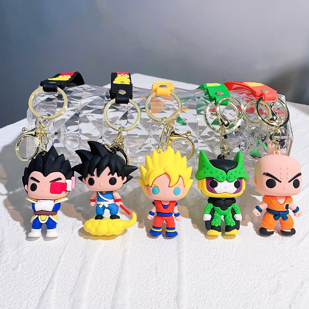 Adorable Q Dragon Ball Keychain Silicone Goku Figure Anime Cartoon Decor Gift