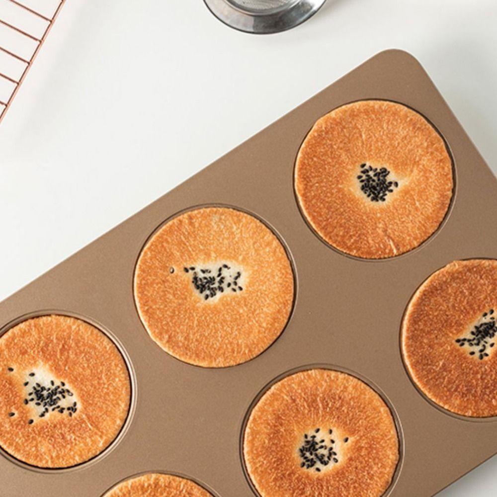 Non-stick Carbon Steel Home Easy To Release Loaf Pan Baking Tool Muffin Tray Hamburger Bun Mold