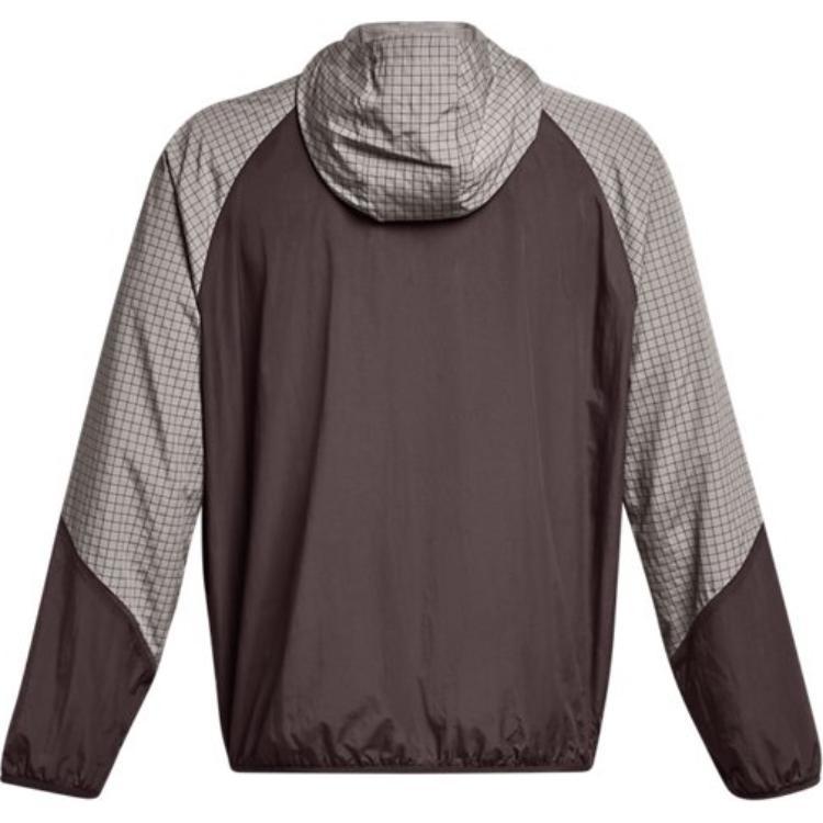 Under Armour RUSH Woven 1/2 Zip Hooded Top 'Grey Brown' Men's 1379678-294