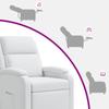 Massage Recliner White Fabric