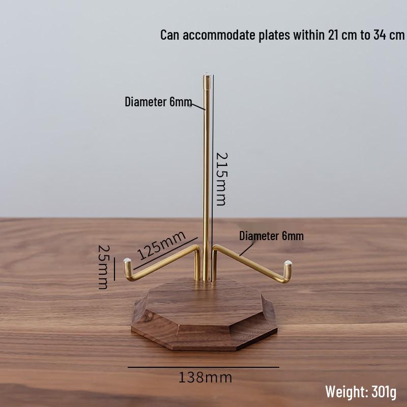 Solid Wood Plate Stand & Porcelain Holder Display Rack for Ornaments, Puer Tea Cakes