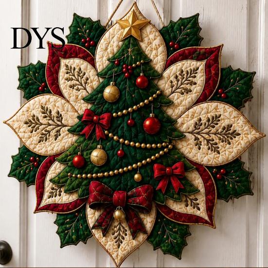 Kit Decorazione Trapuntata di Natale Tessuto Stella di Natale Kit Fai da Te, Patchwork Floreale Cucito Progetti Artigianali Festivi per Adulti Ornamento Fatto a Mano