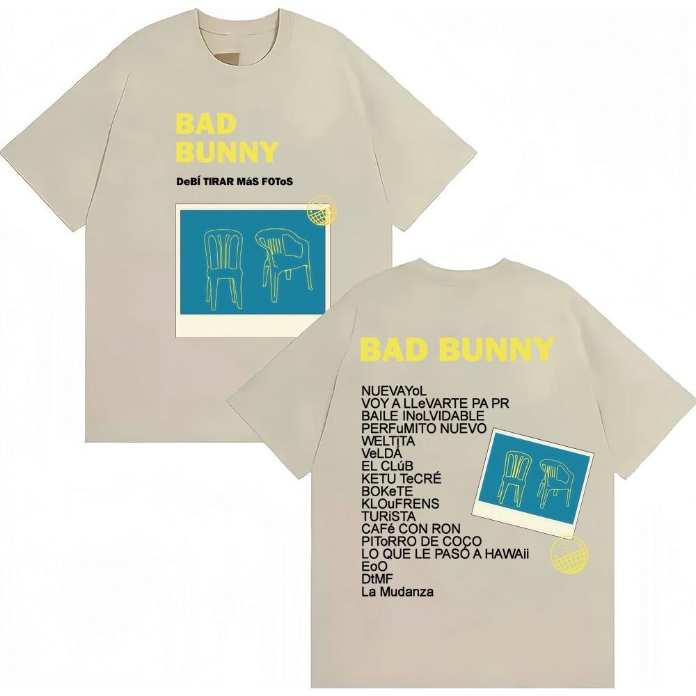 Rapper Bad Bunny Album Tour T-Shirt Herren Damen Hipster T-Shirts Gemütliche Baumwolle Locker Lässiges T-Shirt