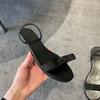 2025 Sommer neue Schleife einfache flache Schuhe mit Sandalen Leder coole Hausschuhe Damenmode