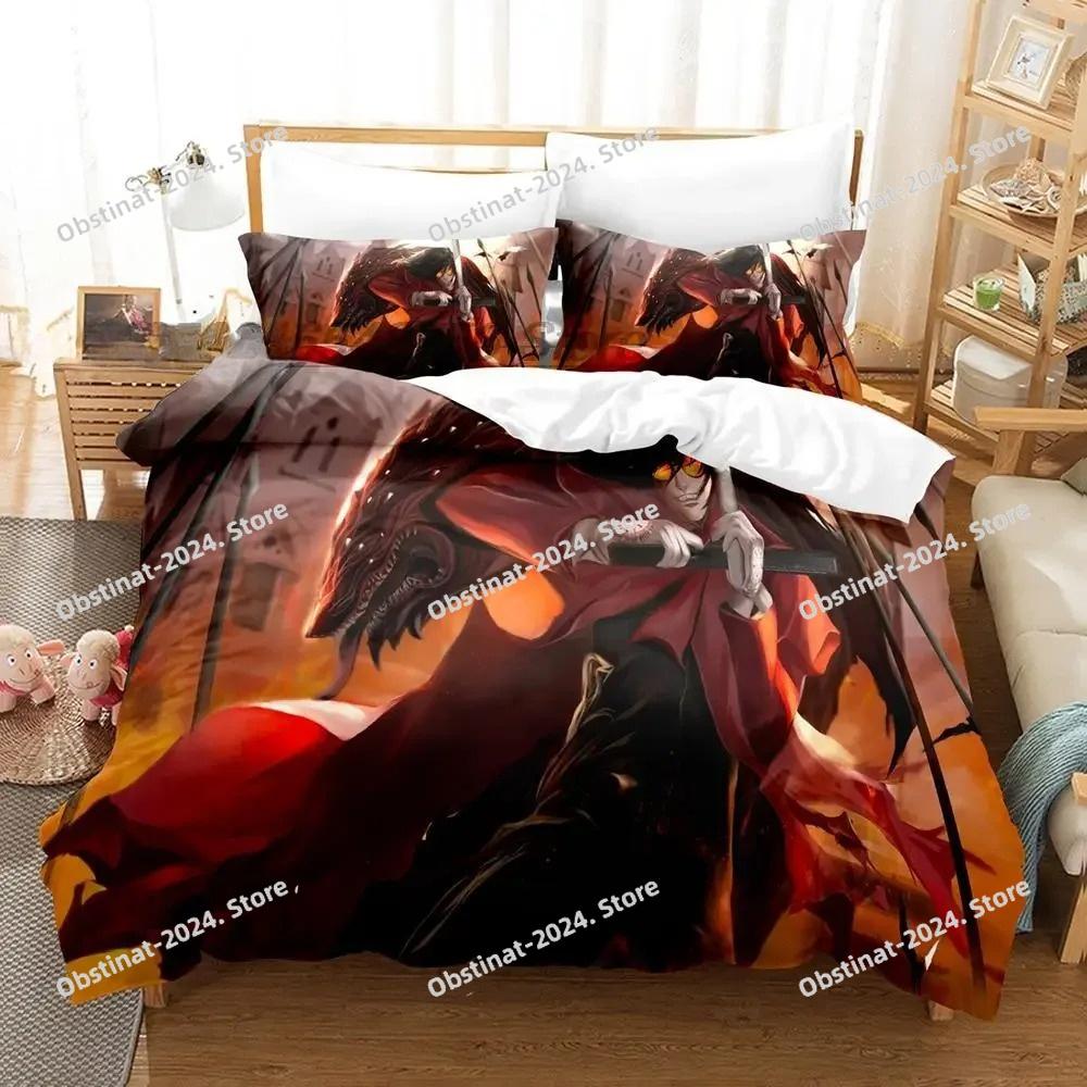 3D-Druck Anime Hellsing Bettwäsche-Set Einzelbett Twin Full Queen King Size Bettset Erwachsener Kind Schlafzimmer Bettbezug-Sets Heimtextilien