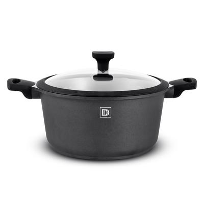 Non-stick Cast Aluminum Casserole Dish 28cm 6.5l Tempered Glass and Silicone Lid Tfi Chambord