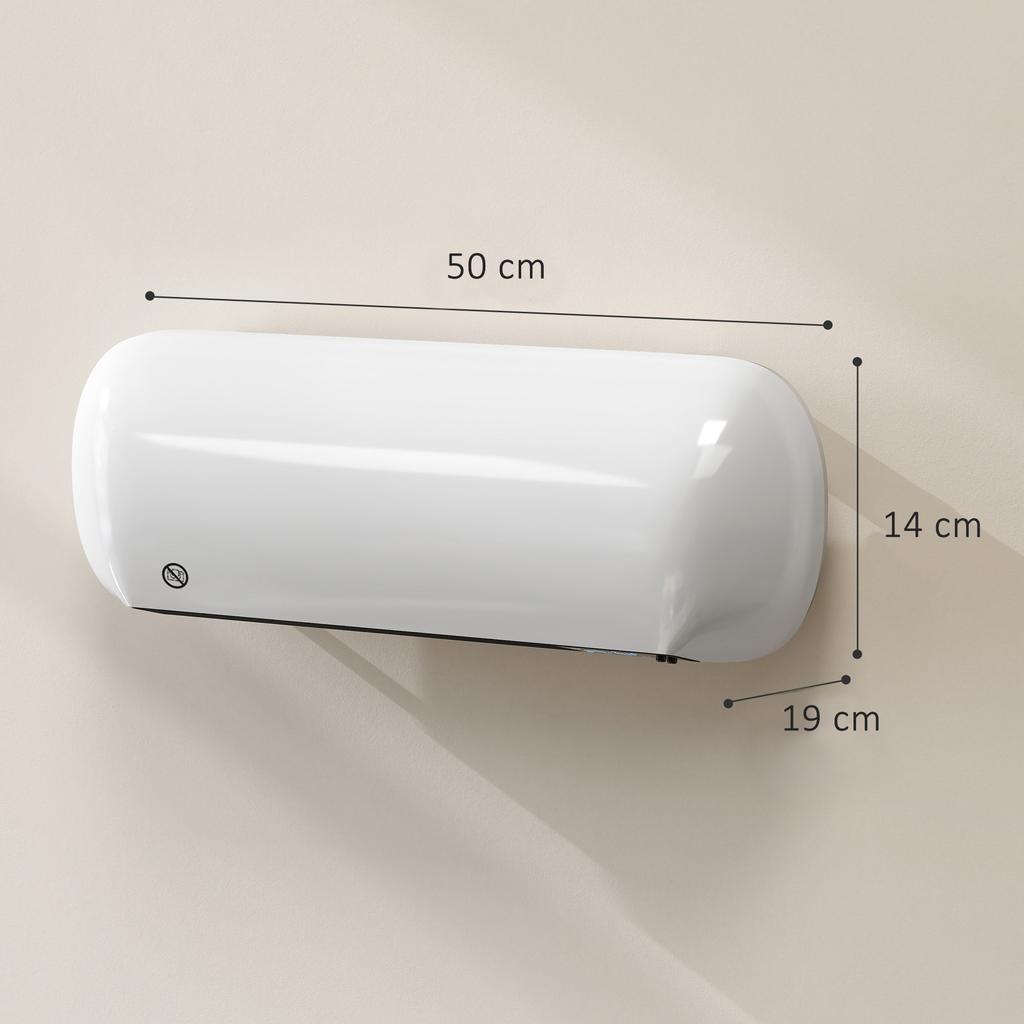 Wall Fan Heater 2000W Ceramic Wall Heater with Fan, 2 Power Levels, LED Display, Thermostat, White