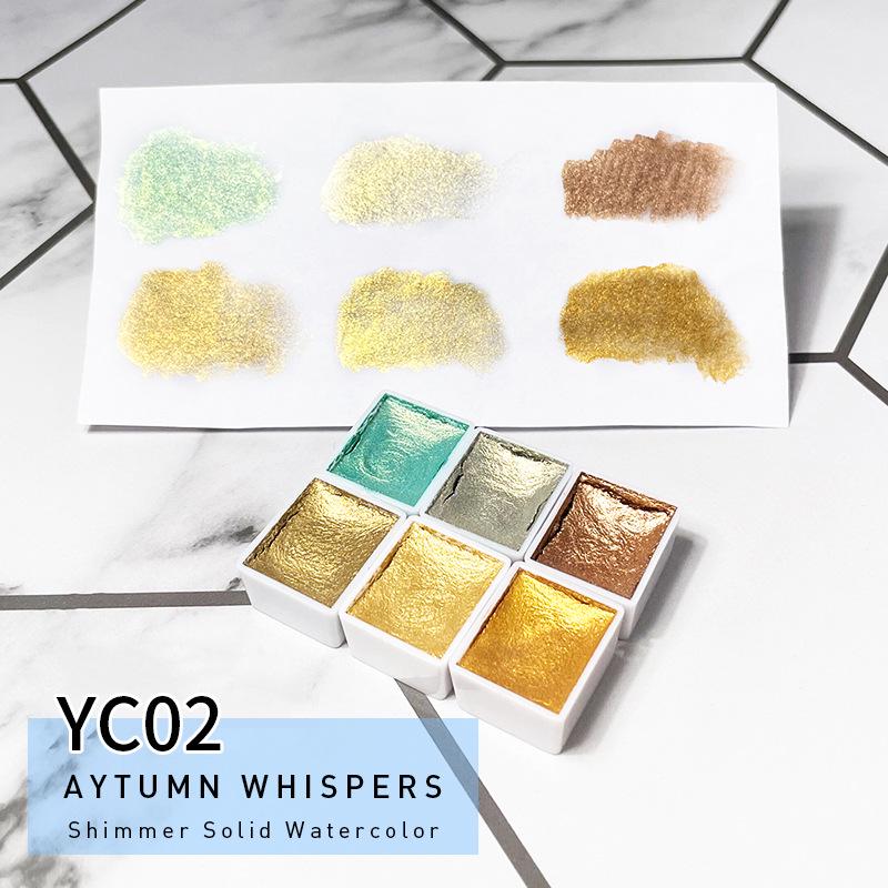 

2021 Japanese Pearlescent Gold Watercolor Nail Art Pigment Set