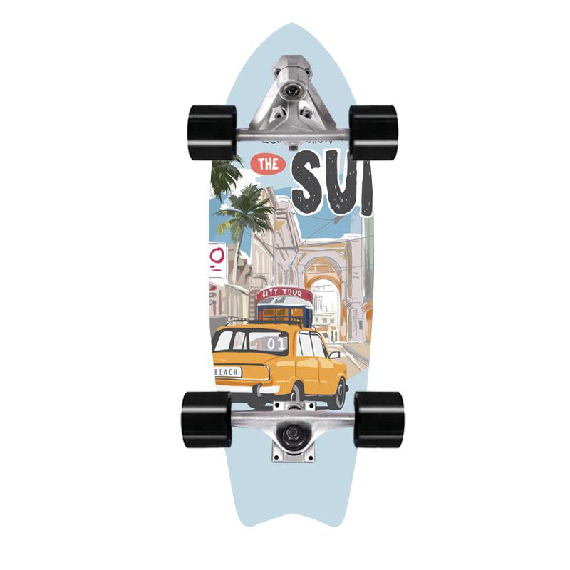 32 אינץ' סקייטבורד גלישה ללא דוושת זנב דוושת CX7 Bridge Brush Street למתחילים למתחילים לתרגול סקי גלישה