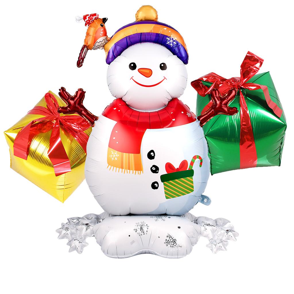 63inch Giant Stand Pedestal Snowman Foil Balloons New Year Christmas Decorations Navidad 2026 Decor Party Supplies
