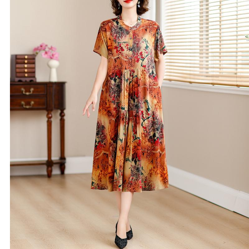 Lockere Kleider für Damen im Sommer, Übergröße, lässig, kurzärmelig, elegante Kleider für Damen, Vintage-Kleidung