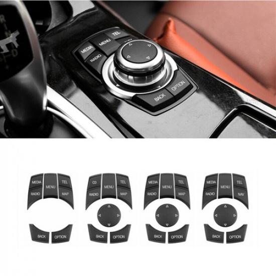 Black ABS Car Central Media Button Repalce Trim For BMW 1 3 5 7 F20 F30 F10 F01