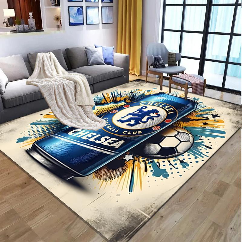 Football Club F.C Pattern Rug, Indoor/Outdoor Mat, for Picnic, Gameroom, Bedroom, Office, Living Room, Home Decor Carpet, Birthday Gift