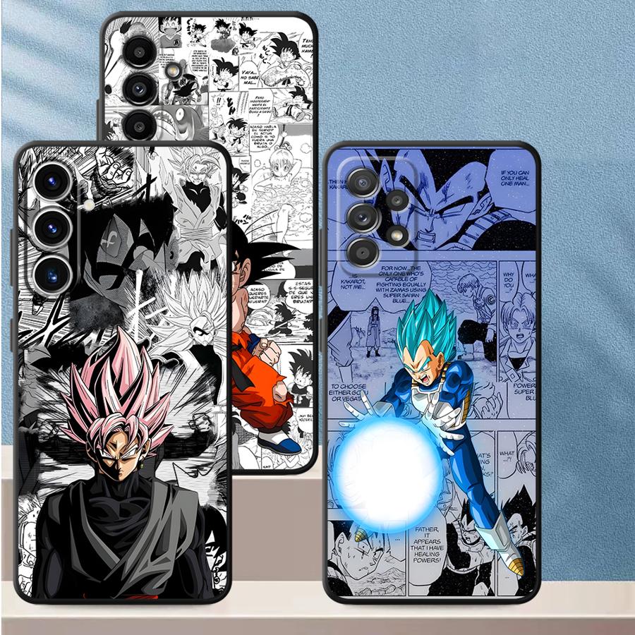 Dragon Ball Comic Vegeta Black Soft Phone Cover Case for Samsung Galaxy A32 A22 A52 A24 A55 A36 A41 A26 A72 A35 A25 A71 A23 A53