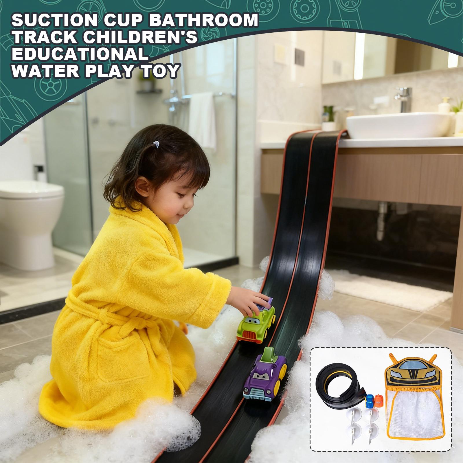 Набор игрушек для ванной «Двухполосная гоночная машина» с присосками, трек для ванной, развивающая игрушка для игры в воде для раннего детства One Size