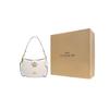 New COACH Ella Cow Leather Handbag, Shoulder Bag Medium Size Women's White CH196-IMCHK