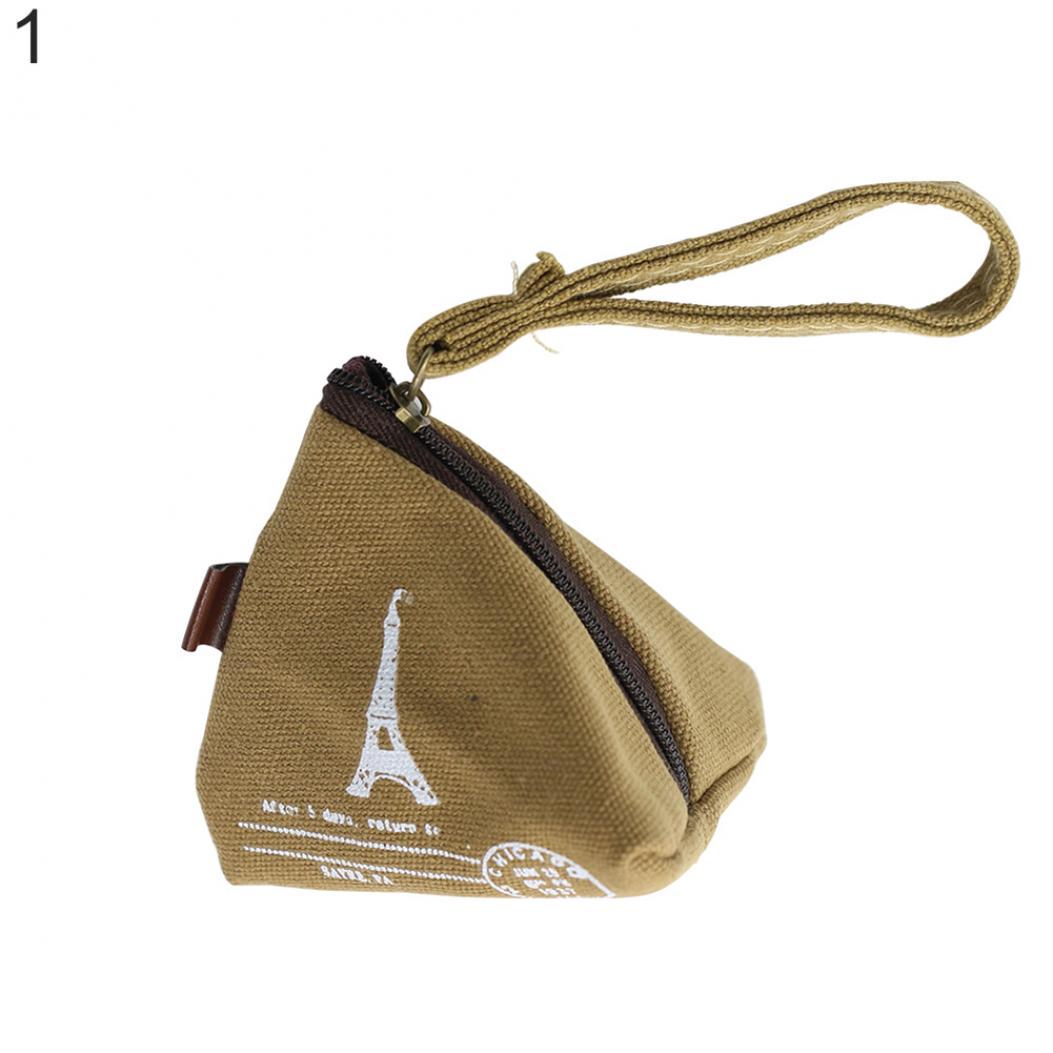 Унисекс Холщовый Маленький Мини Треугольный Кошелек Кошельки Клатч Сумки для Денег с Ремешком KTB