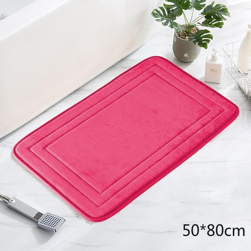 

Ретрогрессия с тиснением Коврик для ванной комнаты Нескользящие ковры в умывальнике Ванна Боковой напольный коврик Душевая комната Коврик для двери из пены с эффектом памяти 3D Pad 50cm*80cm розы красного