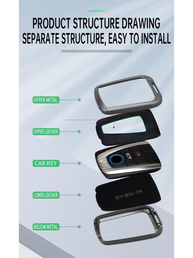 BMW i3/i8 2023 Electric Vehicle Metal Key Case Cover