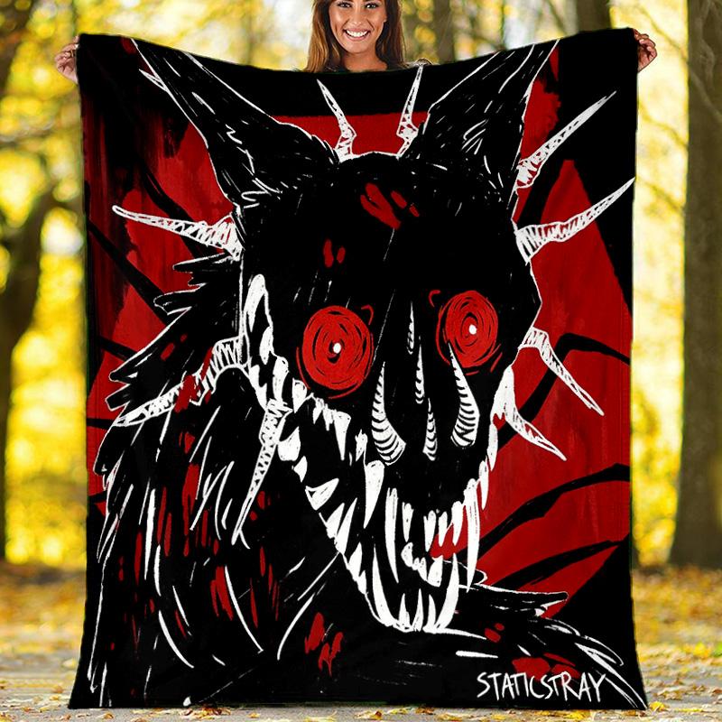 Dark Rock Fleece Printed Flannel Blanket, Warm Soft Throw Sofa Bed Blanket 80cm x 120cm