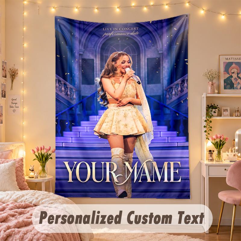 Custom Personalized Tapestry,Ayliva Print Custom Name Text Wall Art Hanging for Bedroom