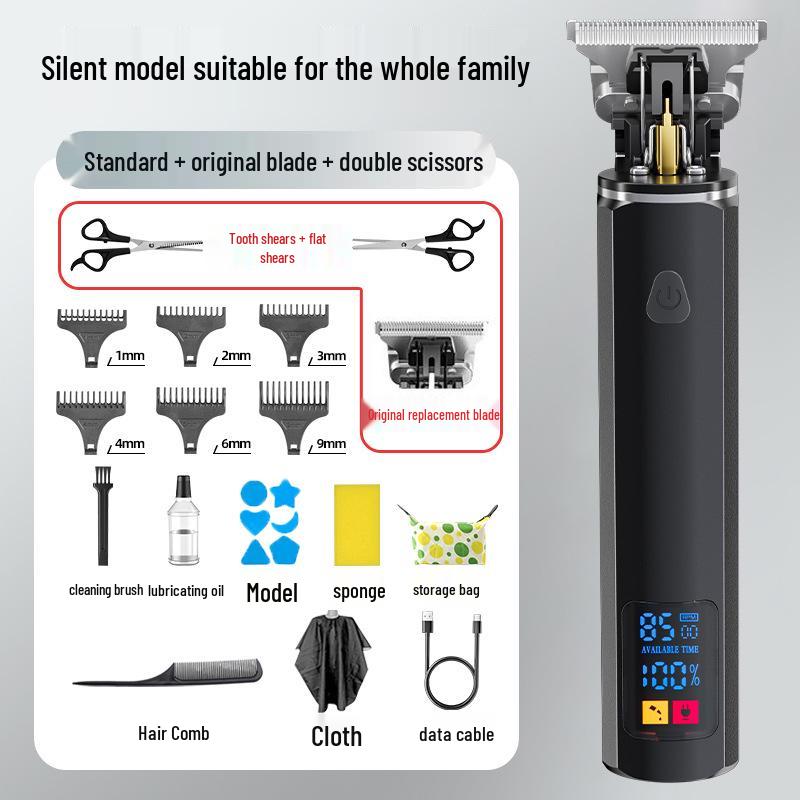 Waterproof Professional Hair Clipper: Quick Charge, Oil Head, Bald Head, Home Hairdressing Trimmer.