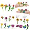 Realistic Childrens Animal Model Scene Decoration Set With Vibrant Sunflowers Daffodils And Roses