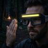 Rechargeable Light Glasses with Horizontal Light Bar and Round Front Lamp, Clear Acrylic Lens for Camping and Outdoor Inspection Tasks