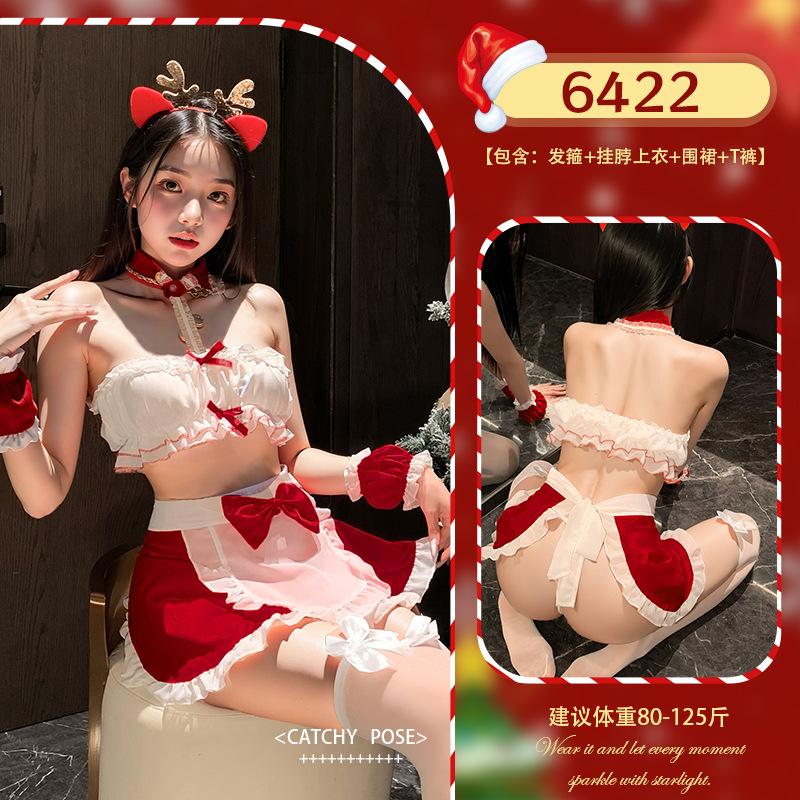 New Sexy Lingerie, Sexy Christmas Dress, Role-Playing Sweet Suit, Pajamas For Women, No Need To Undress, Passion 6422