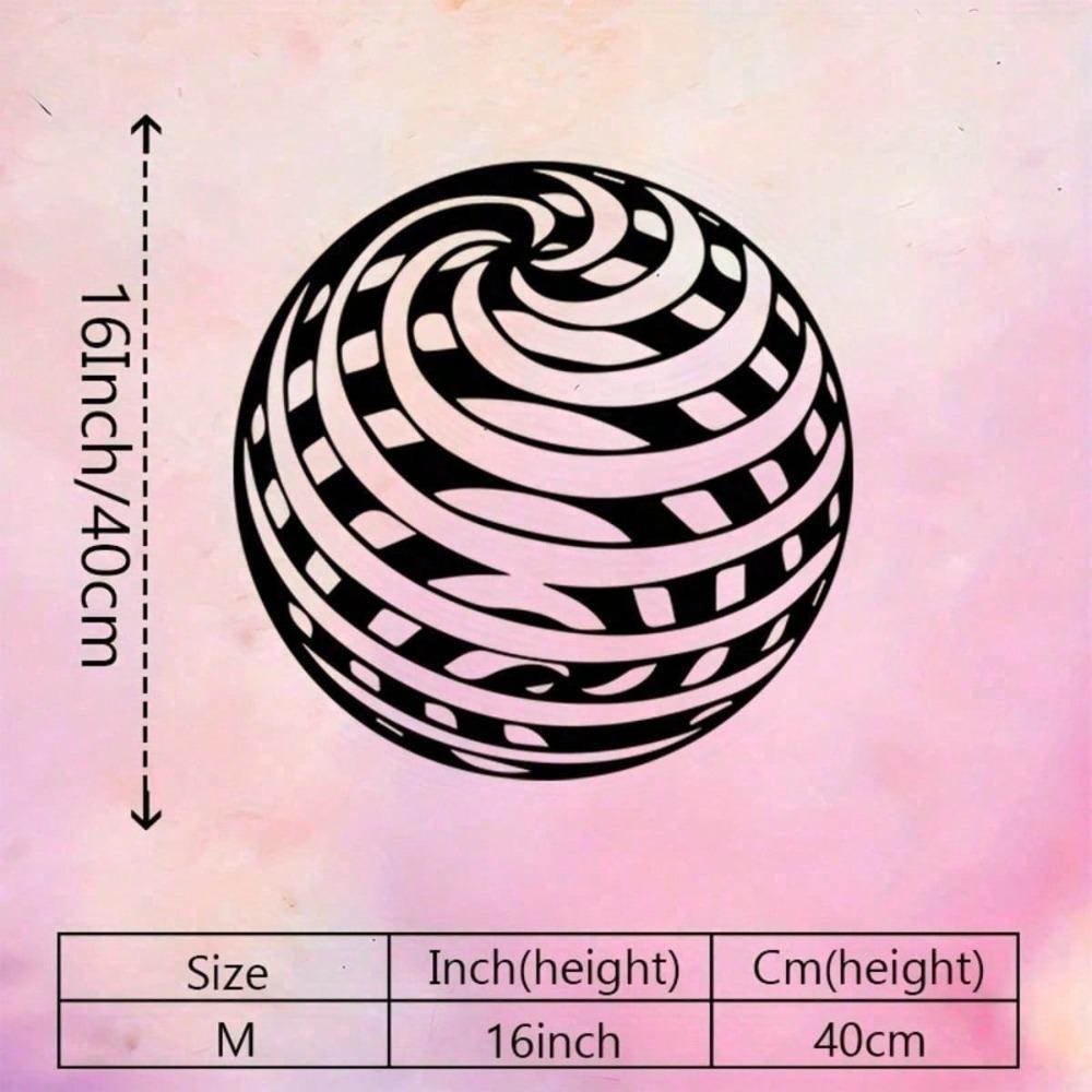 Modern Geometric Metal Wall Art Black White Optical Illusion Mural Round Contemporary Decor for Living Room Home Gift Design Lovers
