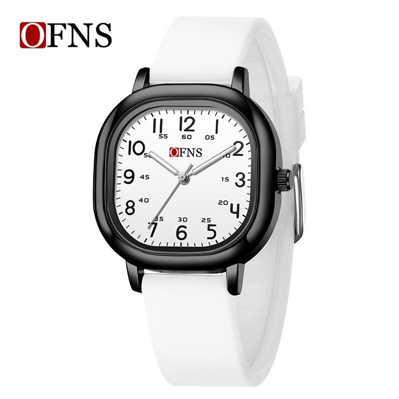 Fashion Ofns Top Brand Square Quartz Watch Luminous Waterproof Large Digital Scale Test Learning Silent Male And Female Students