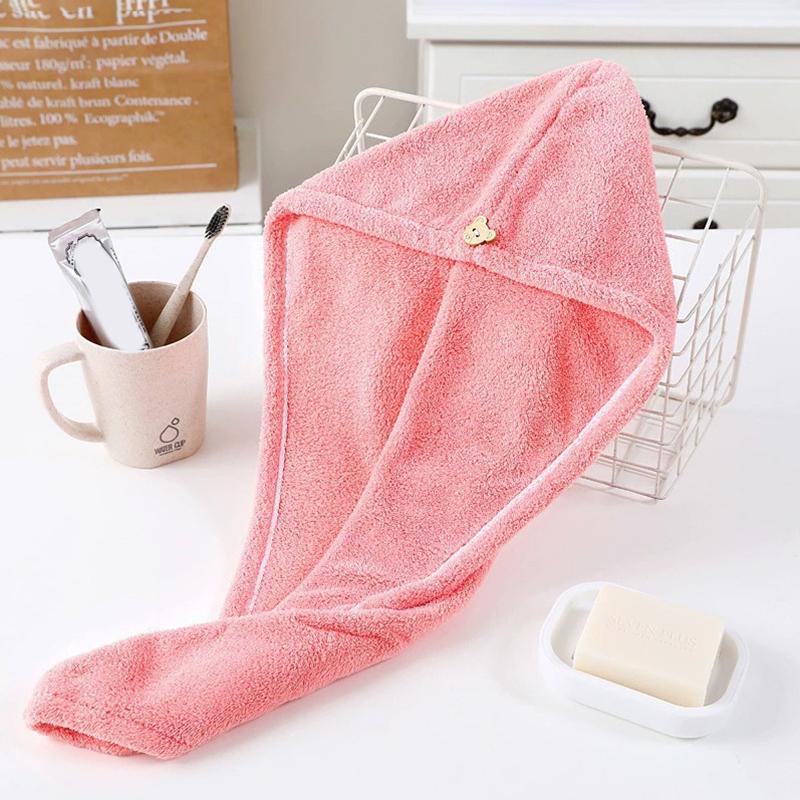 Bonetă de păr din catifea corală, Bonetă de păr super absorbantă pentru sală, Bonetă de păr pentru duș