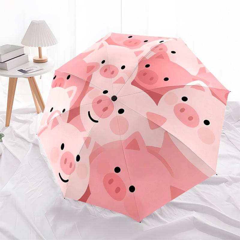 1 pièce Porcelet Ferme Parapluie Pliant à Ouverture/Fermeture Automatique Mode avec 8 Baleines, Coupe-Vent Portable, Usage Quotidien144