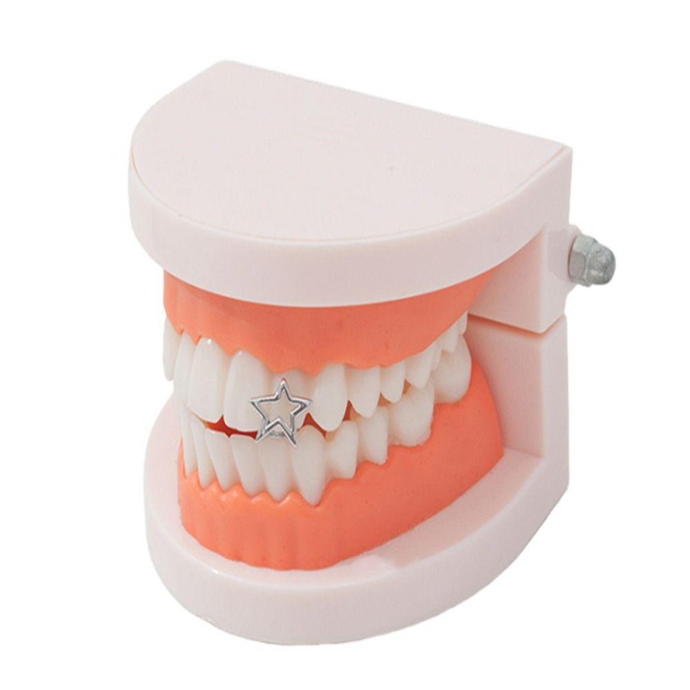 Gold Color Hip Hop Teeth Grillz Copper Top & Bottom Grillz New Tooth Caps  Unisex