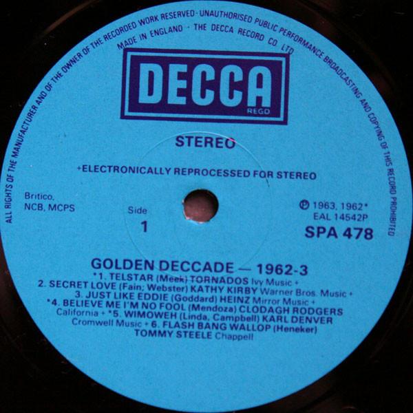 LP Record VARIOUS - Golden Deccade 1962-3 SPA478 Decca UK Rock Used