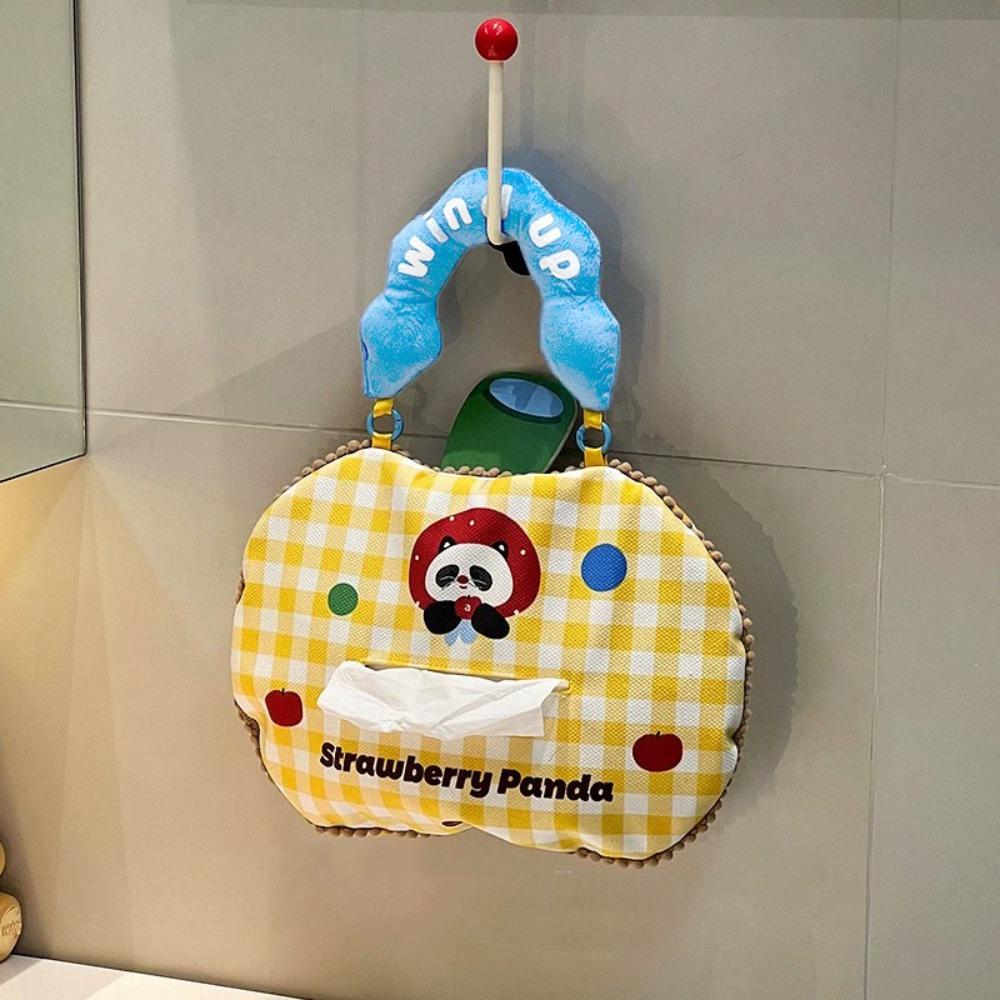 

Space Saving Fabric Face Towel Bag Wall Mount Hanging Storage Bag Bathroom Tissue Box Washbasin жёлтый